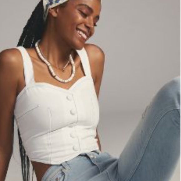 MAEVE BUTTONFRONT VEST TANK - Picture 1 of 14